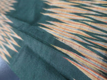 Load image into Gallery viewer, MBFt#12B Silk Kimono Fabric Vintage(1920-1950) Meisen Dark Green 57.1x13.0in(145x33cm)
