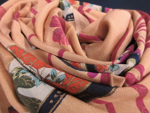 ACH#674 Silk Kimono Fabric Vintage 1930s Rinzu Tsuzumi 55.1x11.8in(140x30cm)