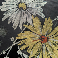 Load image into Gallery viewer, Haori Jacket Vintage(1950-1980) Black Silver Gold Chrysanthemum Silk #9448G3
