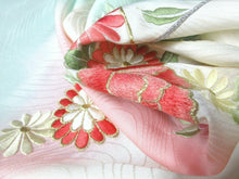 Load image into Gallery viewer, ACH#804 Silk Kimono Fabric Vintage Furisode Embroidery 70.9x13.4in(180x34cm)
