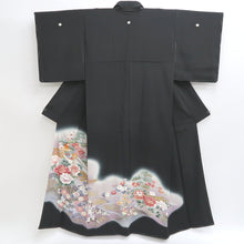 Load image into Gallery viewer, Tomesode Black Birds Ume Tall Silk #9312F2
