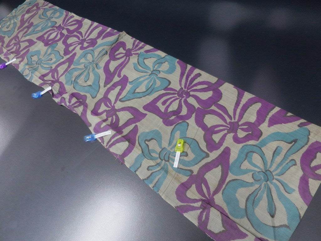 ACH#635 Silk Kimono Fabric Vintage Meisen Butterfly Bow 55.1x12.6in(140x32cm)