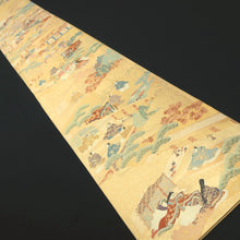 Load image into Gallery viewer, Fukuro Obi Vintage(1950-1980) Gold Heian Period Aristocrats Silk BB199V2
