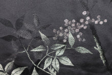 Load image into Gallery viewer, Haori Jacket Vintage(1950-1980) Black Silver Gold Branch Silk #8363C5
