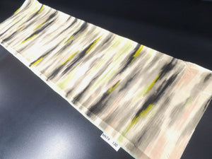 MKF#130 Silk Kimono Fabric Vintage(1920-1950) Meisen Cream white 45.3x13.0in(115x33cm)
