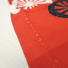 Load image into Gallery viewer, KK1193B4 Rayon Kimono Fabric Vintage(1950-1980) Heian Princess Vermillion 44.1x12.2in(112x31cm)
