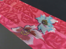 Load image into Gallery viewer, KK755A6 Silk Kimono Fabric Vintage(1950-1980) Meisen Red 66.9x5.9in(170x15cm)
