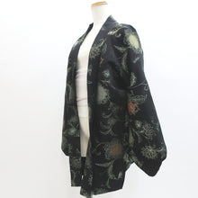 Load image into Gallery viewer, Haori Jacket Vintage(1950-1980) Black Flower Silk #9109D3
