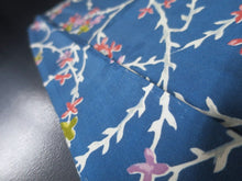 Load image into Gallery viewer, MKF#212 Silk Kimono Fabric Vintage(1950-1980) Branch Blue 50.4x12.6in(128x32cm)
