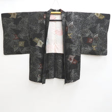 Load image into Gallery viewer, Haori Jacket Vintage(1950-1980) Black Silver Abstract art Silk #9566H3

