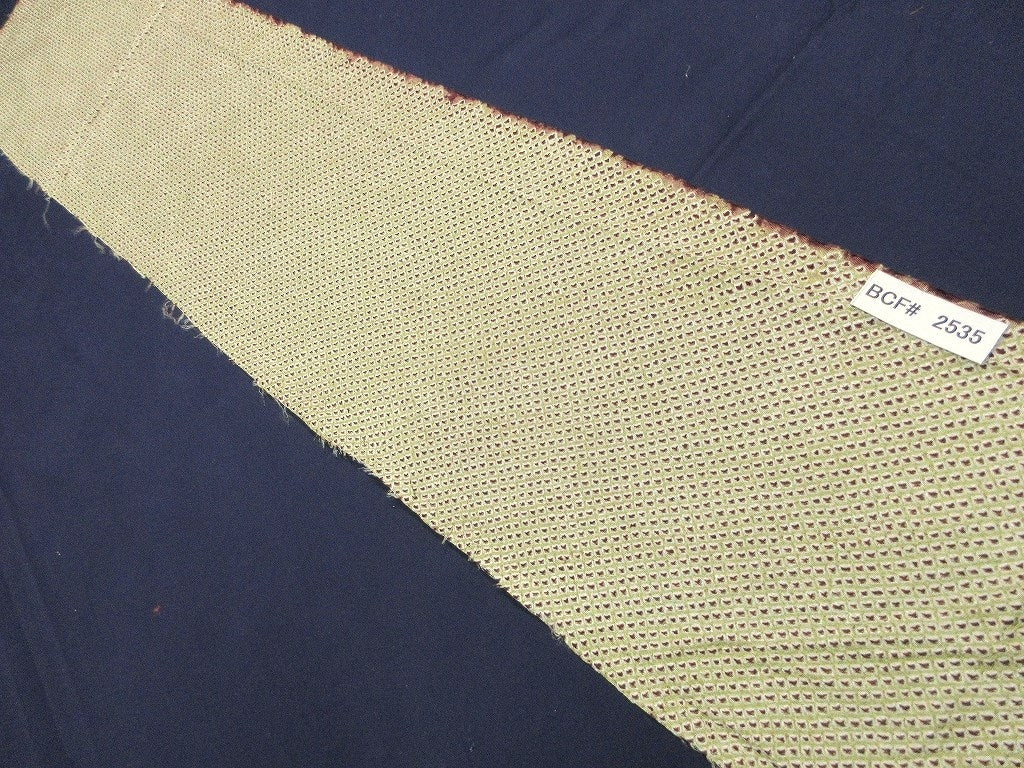 BCF#2535 Silk Kimono Fabric Vintage(1950-1980) Hand-stitched  Shibori  Light Brown Light  Green    110cm (43.3in)