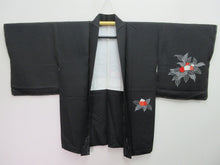 Load image into Gallery viewer, Haori Jacket Vintage(1950-1980) Black Periwinkle Silk #8090A2
