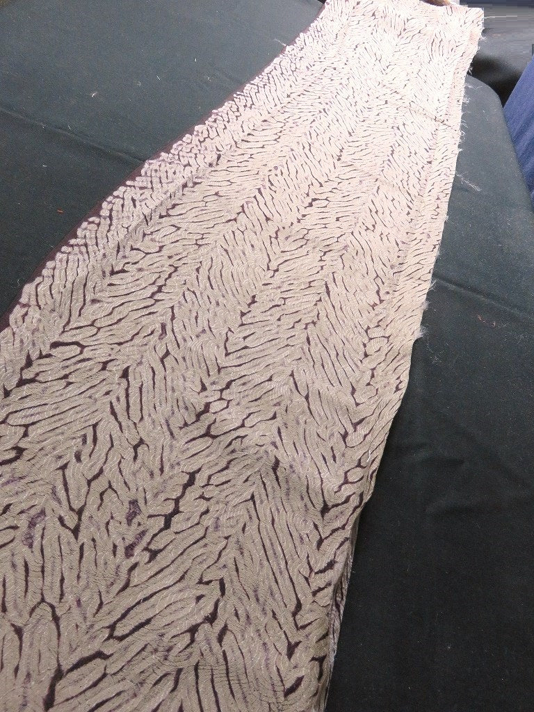 BCF#2861 Silk Kimono Fabric Vintage(1950-1980) Shibori Light Brown 120cm (47.2in)