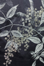 Load image into Gallery viewer, Haori Jacket Vintage(1950-1980) Black Silver Gold Branch Silk #8363C5
