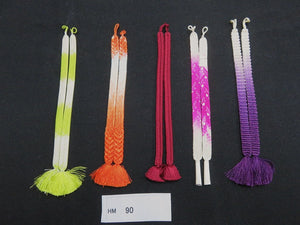 HM#90 Silk Haori Himo Flat Braid 5pcs Bundle Pack