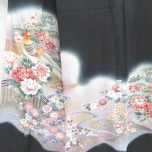 Load image into Gallery viewer, Tomesode Black Birds Ume Tall Silk #9312F2
