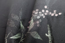 Load image into Gallery viewer, Haori Jacket Vintage(1950-1980) Black Silver Gold Branch Silk #8363C5
