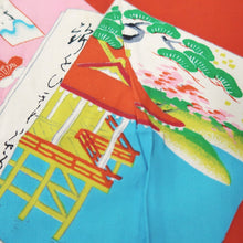 Load image into Gallery viewer, KK1193B4 Rayon Kimono Fabric Vintage(1950-1980) Heian Princess Vermillion 44.1x12.2in(112x31cm)
