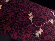Load image into Gallery viewer, FF2606B Silk Kimono Fabric Vintage(1950-1980) Camellia Flower Wine Red 55.9x11.8in(142x30cm)
