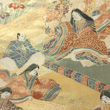 Load image into Gallery viewer, Fukuro Obi Vintage(1950-1980) Gold Heian Period Aristocrats Silk BB199V2
