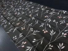 Load image into Gallery viewer, KK737A6 Silk Kimono Fabric Vintage(1950-1980) Black 70.9x13.0in(180x33cm)
