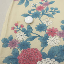 Load image into Gallery viewer, KK974A9 Silk Kimono Fabric Vintage(1950-1980) Chrysanthemum Cream white 59.4x12.6in(151x32cm)

