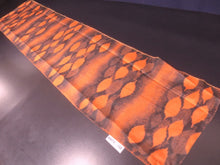 Load image into Gallery viewer, MKF#198 Silk Kimono Fabric Vintage(1920-1950) Meisen Leaf Vermillion 59.8x13.0in(152x33cm)
