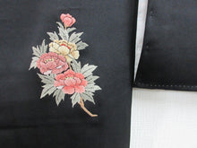 Load image into Gallery viewer, Haori Jacket Vintage(1950-1980) Black Fully Embroidered Ume Kiku Silk #7773K4
