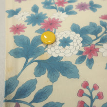 Load image into Gallery viewer, KK974A9 Silk Kimono Fabric Vintage(1950-1980) Chrysanthemum Cream white 59.4x12.6in(151x32cm)

