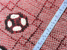 Load image into Gallery viewer, BCF#2504 Silk Kimono Fabric Vintage(1950-1980) Hand-stitched  Shibori     Red    190cm (74.8in)
