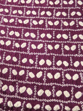 Load image into Gallery viewer, MKF#248 Silk Kimono Fabric Vintage(1950-1980) Shibori Wine red 39.4x12.2in(100x31cm)
