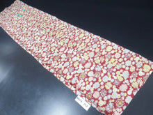 Load image into Gallery viewer, MKF#213 Silk Kimono Fabric Vintage(1950-1980) Chrysanthemum Wine red 51.2x11.8in(130x30cm)
