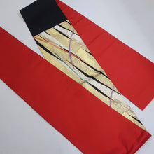 Load image into Gallery viewer, Fukuro Obi Vintage(1950-1980) Gold Black Bamboo Silk BB172V1
