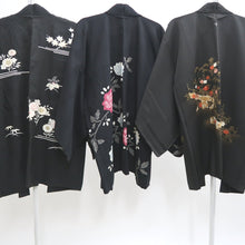 Load image into Gallery viewer, Bundle 15pcs Silk Black Haori Jacket Wholesale Bulk Free Shipping #404
