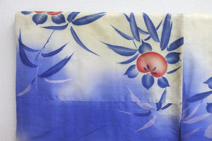 Haori Jacket Vintage(1920-1950) Blue Pale Yellow Tachibana Silk #8324C3