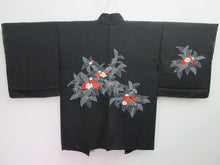 Load image into Gallery viewer, Haori Jacket Vintage(1950-1980) Black Periwinkle Silk #8090A2
