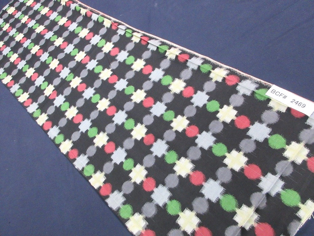 BCF#2469 Silk Kimono Fabric Vintage(1950-1980)  Meisen     Black    100cm (39.4in)