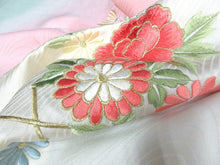 Load image into Gallery viewer, ACH#805 Silk Kimono Fabric Vintage Furisode Embroidery 70.9x13.4in(180x34cm)
