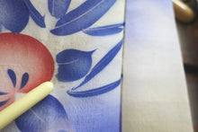 Load image into Gallery viewer, Haori Jacket Vintage(1920-1950) Blue Pale Yellow Tachibana Silk #8324C3
