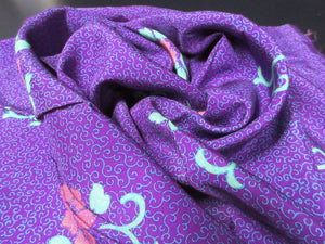 ACH#725 Silk Kimono Fabric Vintage 1930s 45.3x14.2in(115x36cm)