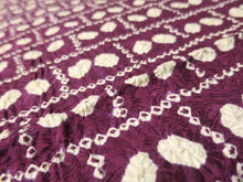 Load image into Gallery viewer, MKF#248 Silk Kimono Fabric Vintage(1950-1980) Shibori Wine red 39.4x12.2in(100x31cm)
