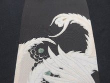 Load image into Gallery viewer, BCF#2595 Silk Tomesode Fabric Vintage(1920-1950) Phoenix Birds Black 90cm (35.4in)
