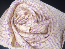 Load image into Gallery viewer, MKF#55 Silk Kimono Fabric Vintage(1950-1980) Shibori Beige Purple 44.1x12.6in(112x32cm)
