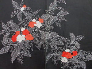 Haori Jacket Vintage(1950-1980) Black Periwinkle Silk #8090A2
