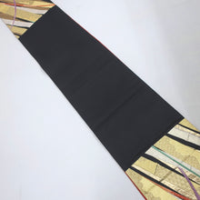 Load image into Gallery viewer, Fukuro Obi Vintage(1950-1980) Gold Black Bamboo Silk BB172V1
