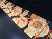 Load image into Gallery viewer, Fukuro Obi Vintage(1950-1980) Black Gold Tsuzumi Butterfly Silk BB110W7
