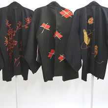 Load image into Gallery viewer, Bundle 15pcs Silk Black Haori Jacket Wholesale Bulk Free Shipping #404
