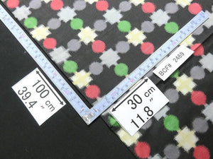 BCF#2469 Silk Kimono Fabric Vintage(1950-1980)  Meisen     Black    100cm (39.4in)