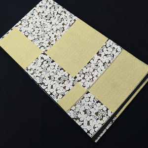 Fukuro Obi Black Gold Silver Flower Silk BB208V2