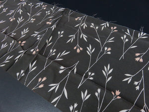 KK738A6 Silk Kimono Fabric Vintage(1950-1980) Black 51.2x9.8in(130x25cm)